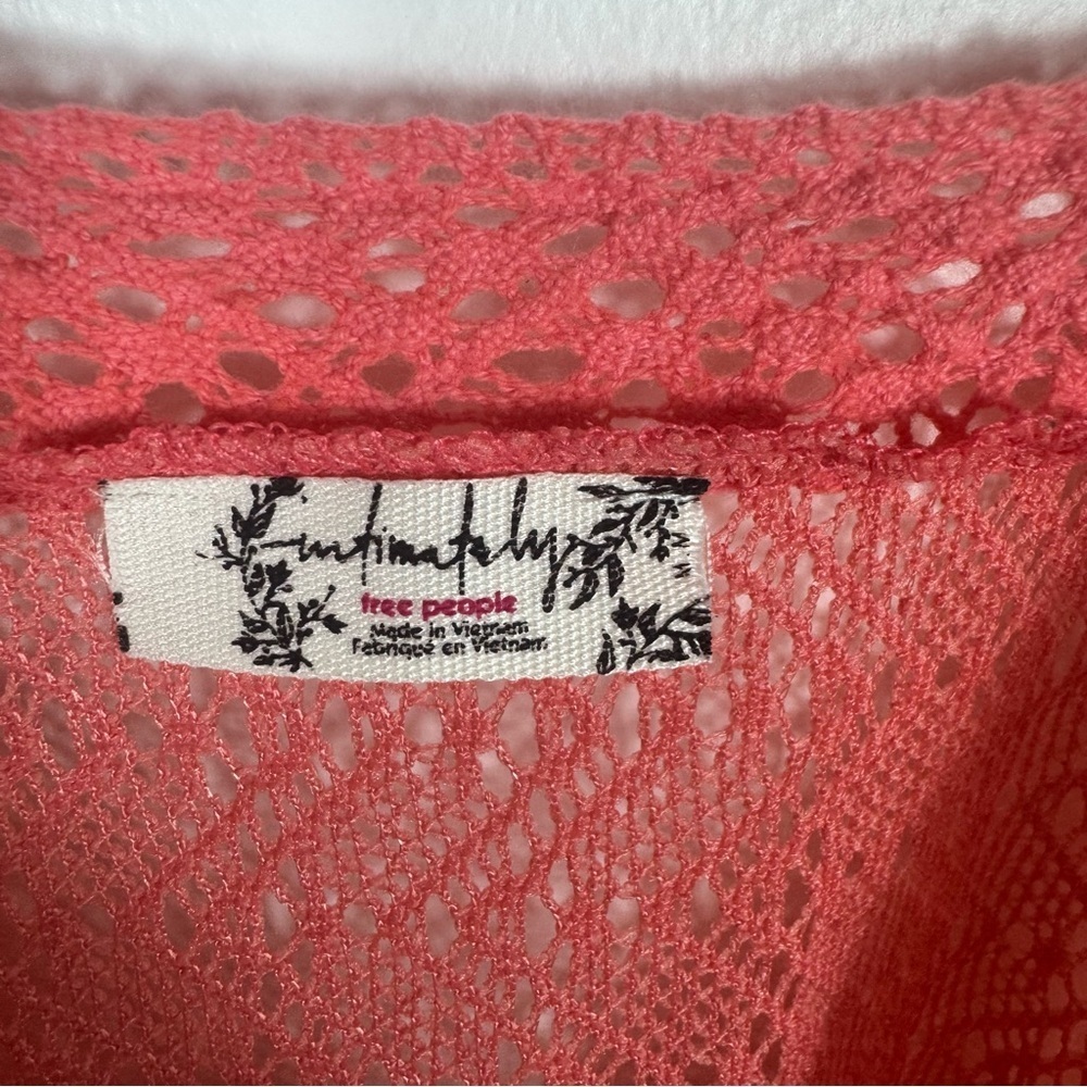 Free People Tiers For You Floral Maxi Dress Orange & Pink Crochet Medium Flowy - Picture 7 of 11